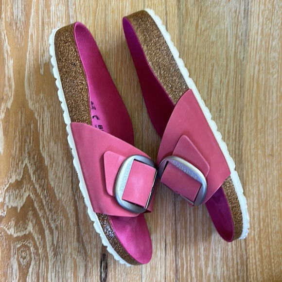 Birkenstock Madrid Big Buckle Nubuck Fuchsia Tulip + Brushed Silver 11-11.5 M/N - Picture 6 of 9